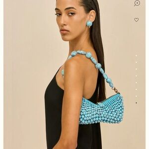 NEW CULT GAIA BAG Turquoise Beaded Shoulder Bag